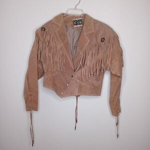 Vintage leather fringe jacket size medium